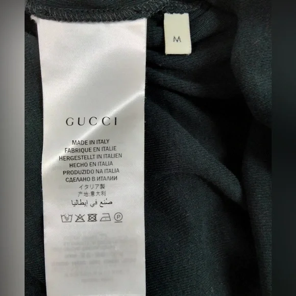 Gucci Black Cotton Sequinned Diamond Loved T Shirt size M - Picture 7 of 8